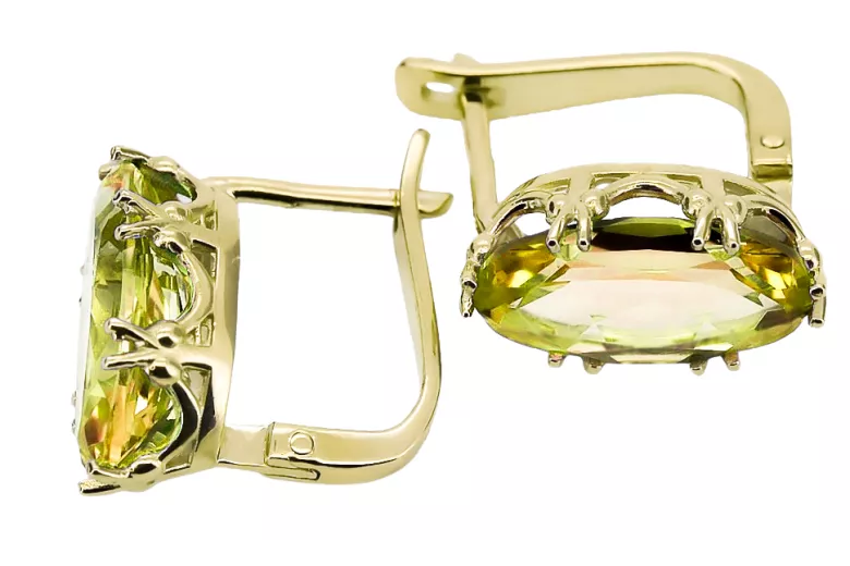 Yellow Peridot 14K Yellow gold  Vintage craft vec021y